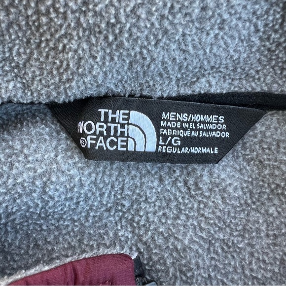 The North Face Burgundy and Gray Denali 1/4 Zip Fleece Jacket Men Size L - Picture 8 of 9